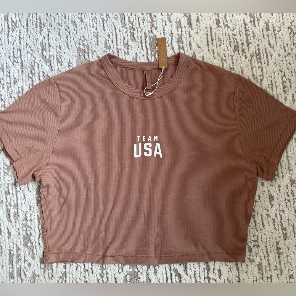 SKIMS USA cropped shirt